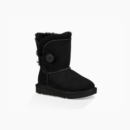 UGG Bailey Button II Black Boots for Toddlers (BJRV49381)